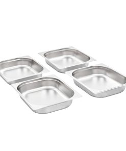 Contenitori Gastronorm 4 Pz Gn 1/2 65 Mm In Acciaio Inox