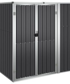 Capanno Per Attrezzi Antracite 161x89x161 Cm Acciaio Zincato