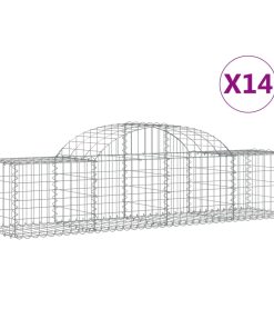 Cesti Gabbioni Ad Arco 14 Pz 200x50x40/60 Cm Ferro Zincato