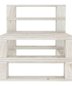 Divano Centrale Da Giardino Su Pallet In Legno Bianco