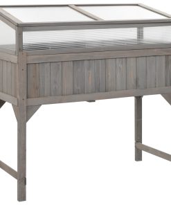 Aiuola Rialzata Con Copertura Serra 110x54x120cm Abete Massello