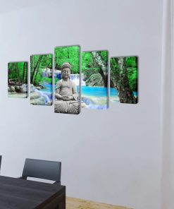5 Pz Set Stampa Su Tela Da Muro Buddha 200 X 100 cm