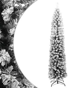 Albero Di Natale Artificiale Con Neve Fioccata Verde 240 Cm Pvc