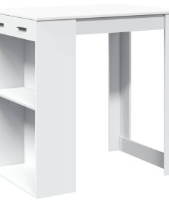 Tavolo Da Bar Bianco 102x70x103,5 Cm In Truciolato