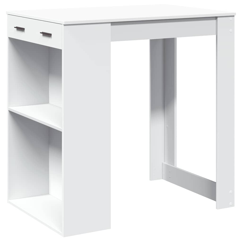 Tavolo Da Bar Bianco 102x70x103,5 Cm In Truciolato