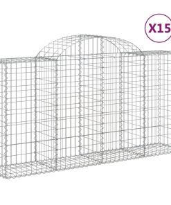 Cesti Gabbioni Ad Arco 15 Pz 200x50x100/120 Cm Ferro Zincato