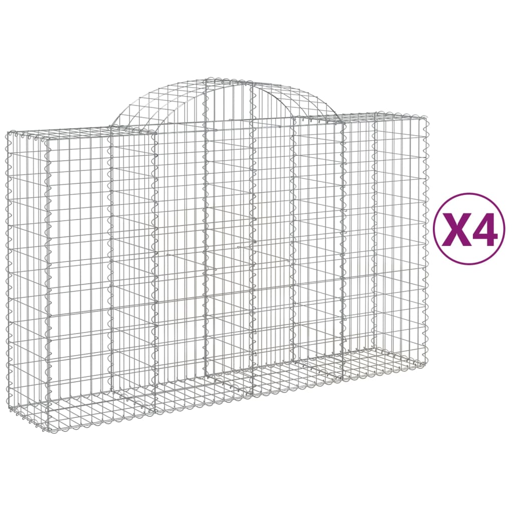 Cesti Gabbioni Ad Arco 4 Pz 200x50x120/140 Cm Ferro Zincato