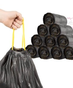 Sacchetti Per Cestini Con Coulisse 250 Pz Neri 60 L