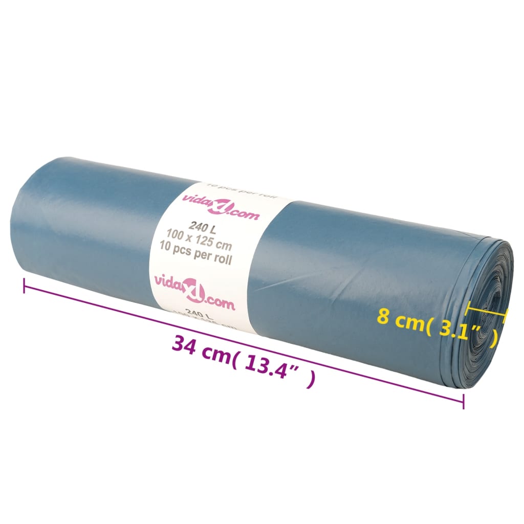 Sacchetti Per Cestini 100 Pz Blu 240 L