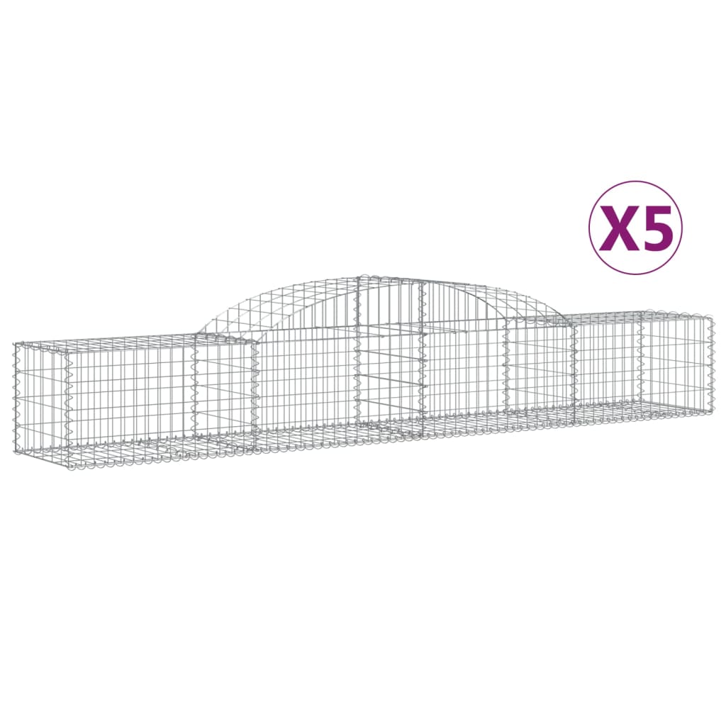 Cesti Gabbioni Ad Arco 5 Pz 300x50x40/60 Cm Ferro Zincato