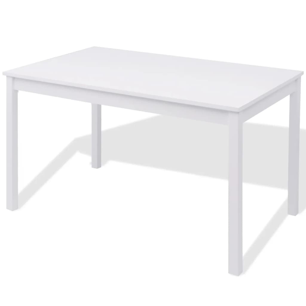 Set Da Pranzo 7 Pz In Legno Di Pino Bianco