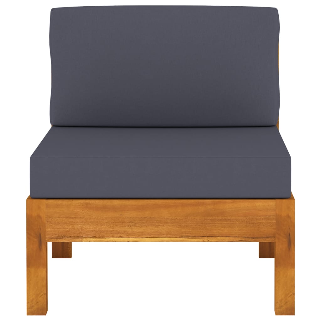 Divani Centrali 2 Pz Con Cuscini Grigio Scuro Massello Acacia