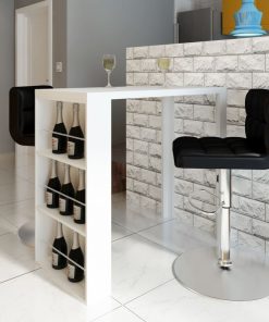 Tavolo Da Bar In Mdf Con Portavini Bianco Lucido