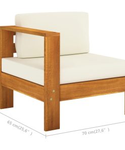 Divano Centrale Con 1 Bracciolo Bianco Crema Massello D'acacia