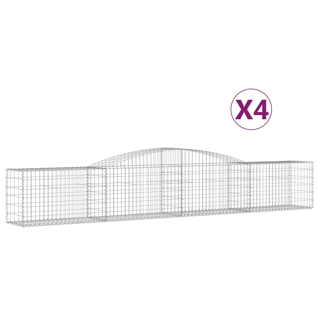 Cesti Gabbioni Ad Arco 4 Pz 400x50x60/80 Cm Ferro Zincato