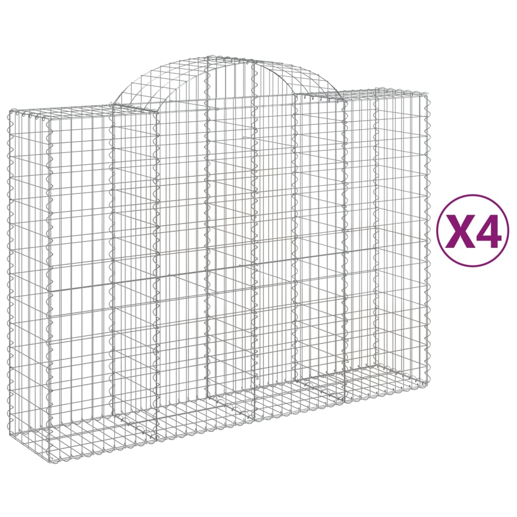 Cesti Gabbioni Ad Arco 4 Pz 200x50x140/160 Cm Ferro Zincato