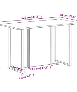 Tavolo Da Pranzo 120 Cm In Legno Massello Di Mango Grezzo