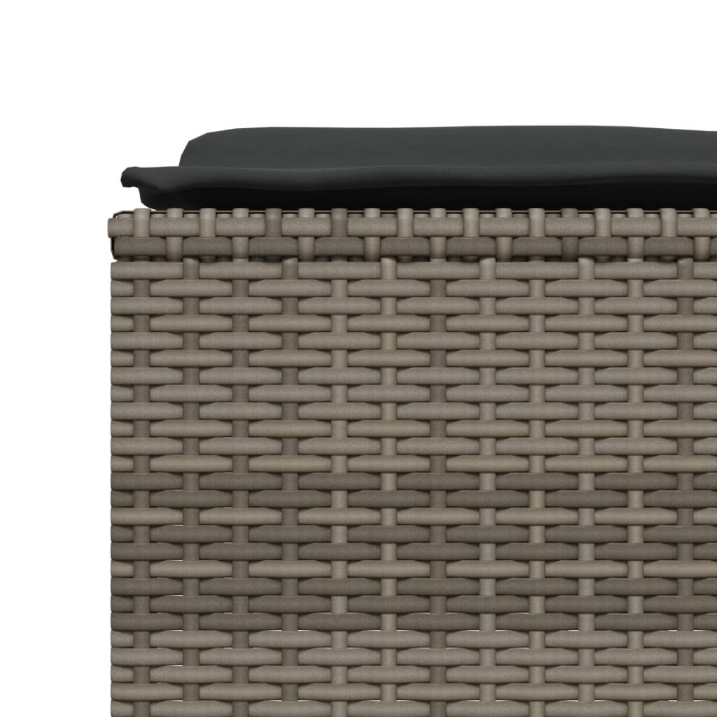 Set Divano Da Giardino 5 Pz Con Cuscini Grigio In Polyrattan - Image 6