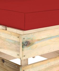 Divano Centrale Modulare Con Cuscini In Legno Impregnato Verde