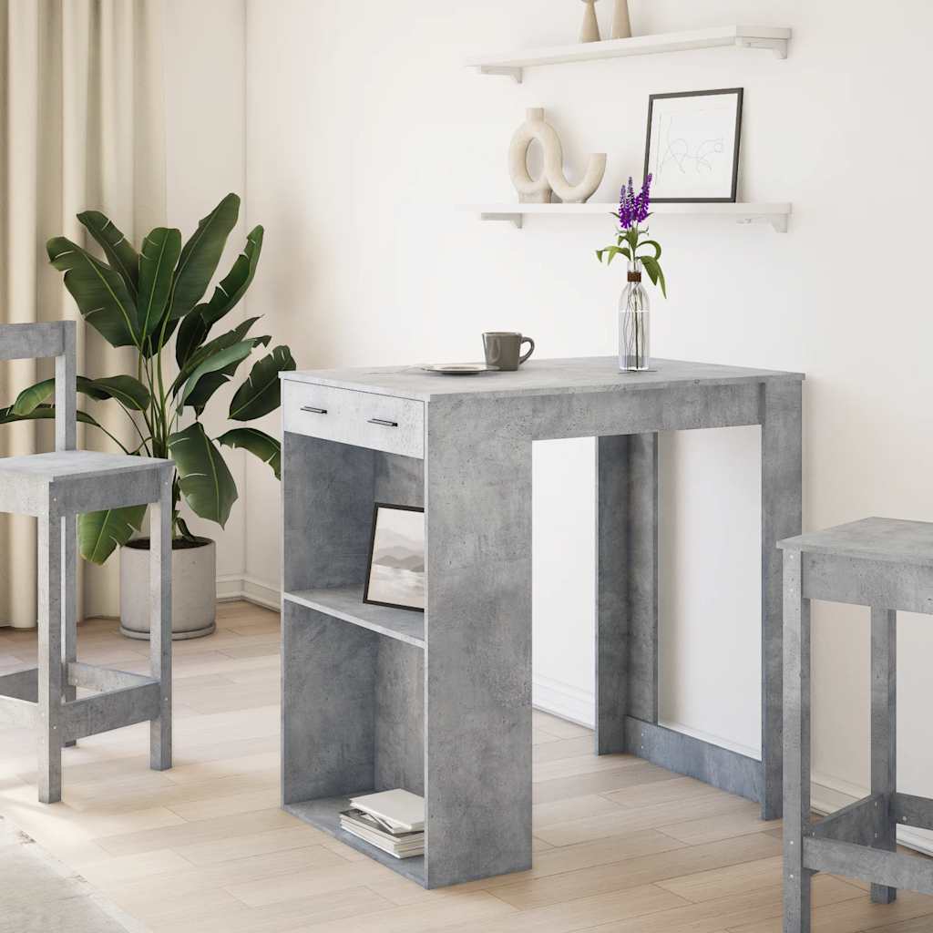Tavolo Da Bar Grigio Cemento 102x70x103,5 Cm In Truciolato