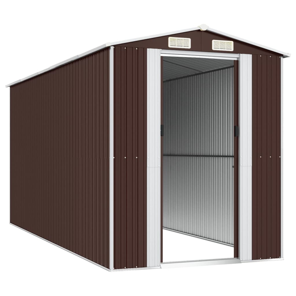 Capanno Da Giardino Marrone Scuro 192x440x223cm Acciaio Zincato - Image 3