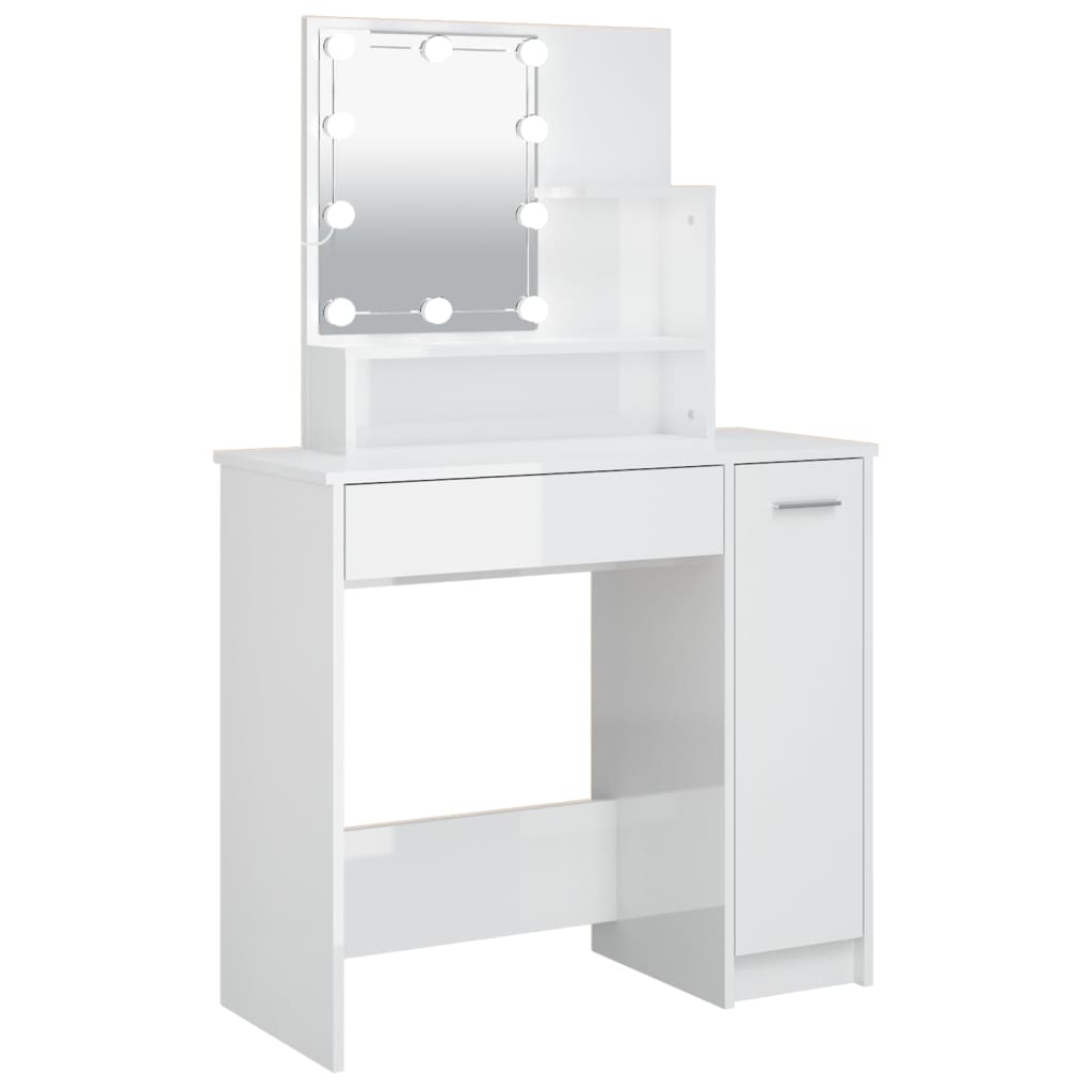 Toeletta Con Led Bianco Lucido 86,5x35x136 cm
