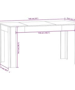 Tavolo Da Pranzo Nero 140x74,5x76 Cm In Legno Multistrato