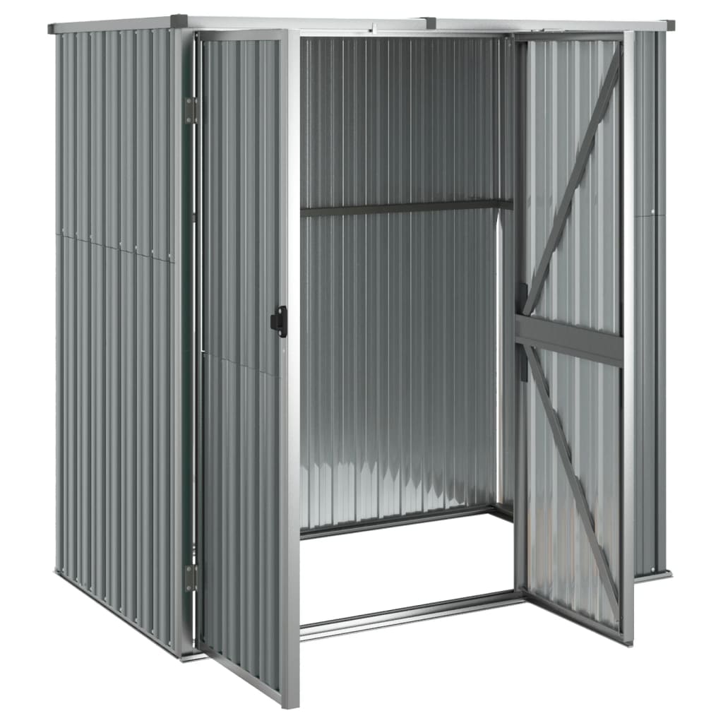 Capanno Per Attrezzi Grigio 161x89x161 Cm In Acciaio Zincato