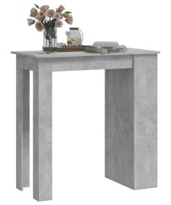 Tavolino Da Bar Con Portaoggetti Grigio Cemento 102x50x103,5 cm