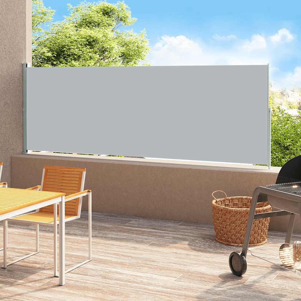 Tenda Laterale Retrattile Per Patio 180x500 Cm Grigia