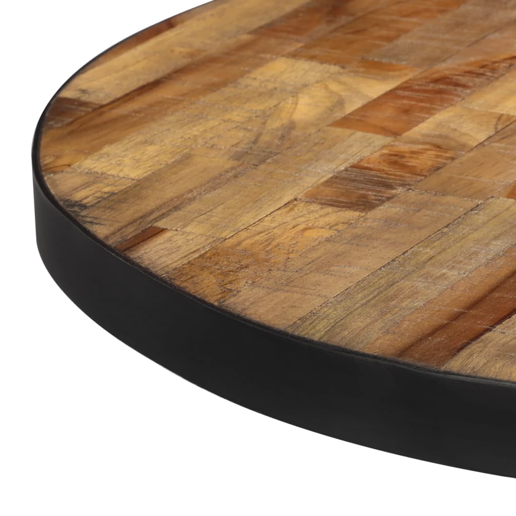 Tavolino Da Salotto Rotondo Ø55x40cm Massello Teak Di Recupero