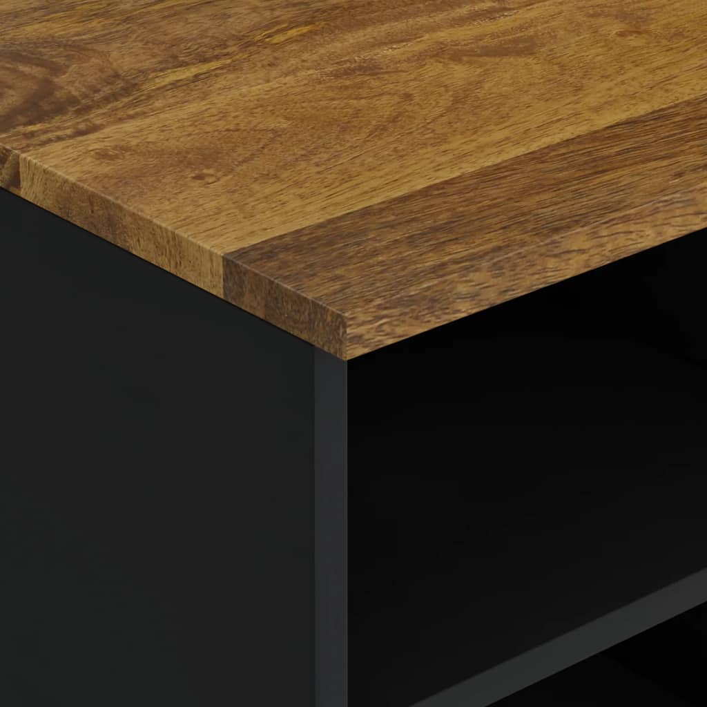 Mobile Tv 100x33x46cm Legno Massello Mango E Legno Multistrato - Image 2