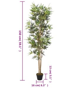 Albero Bambù Artificiale 828 Foglie 150 Cm Verde