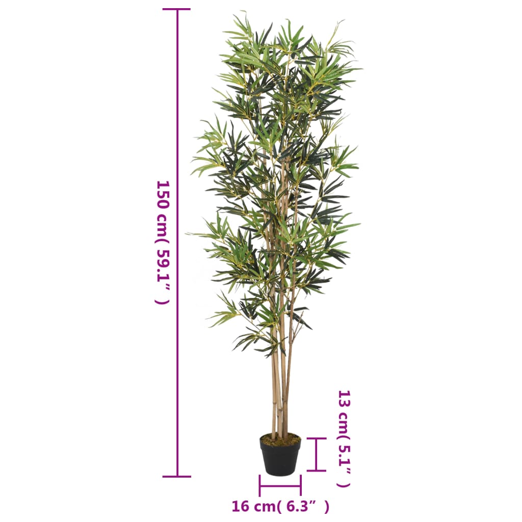 Albero Bambù Artificiale 828 Foglie 150 Cm Verde