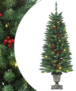 Alberi Di Natale Artificiali 2 Pz Con 100 Led Verde 120 cm