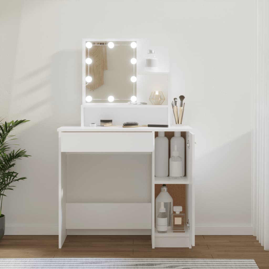Toeletta Con Led Bianca 86,5x35x136 cm