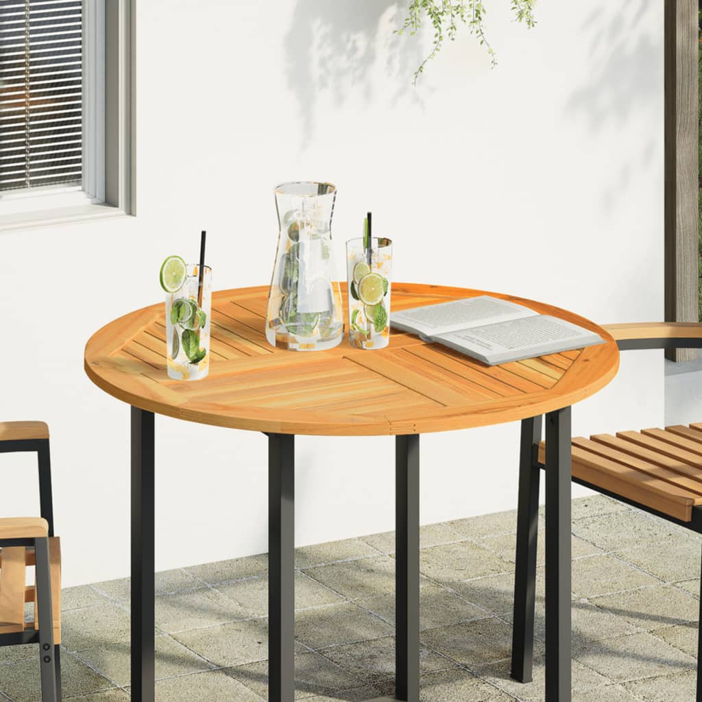 Piano Per Tavolo Ø90x2,2 Cm Rotondo In Legno Massello Di Acacia - Image 6