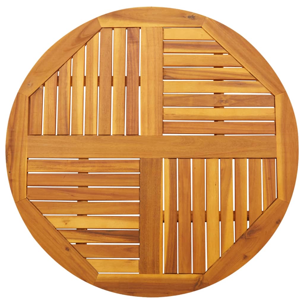 Piano Per Tavolo Ø90x2,2 Cm Rotondo In Legno Massello Di Acacia