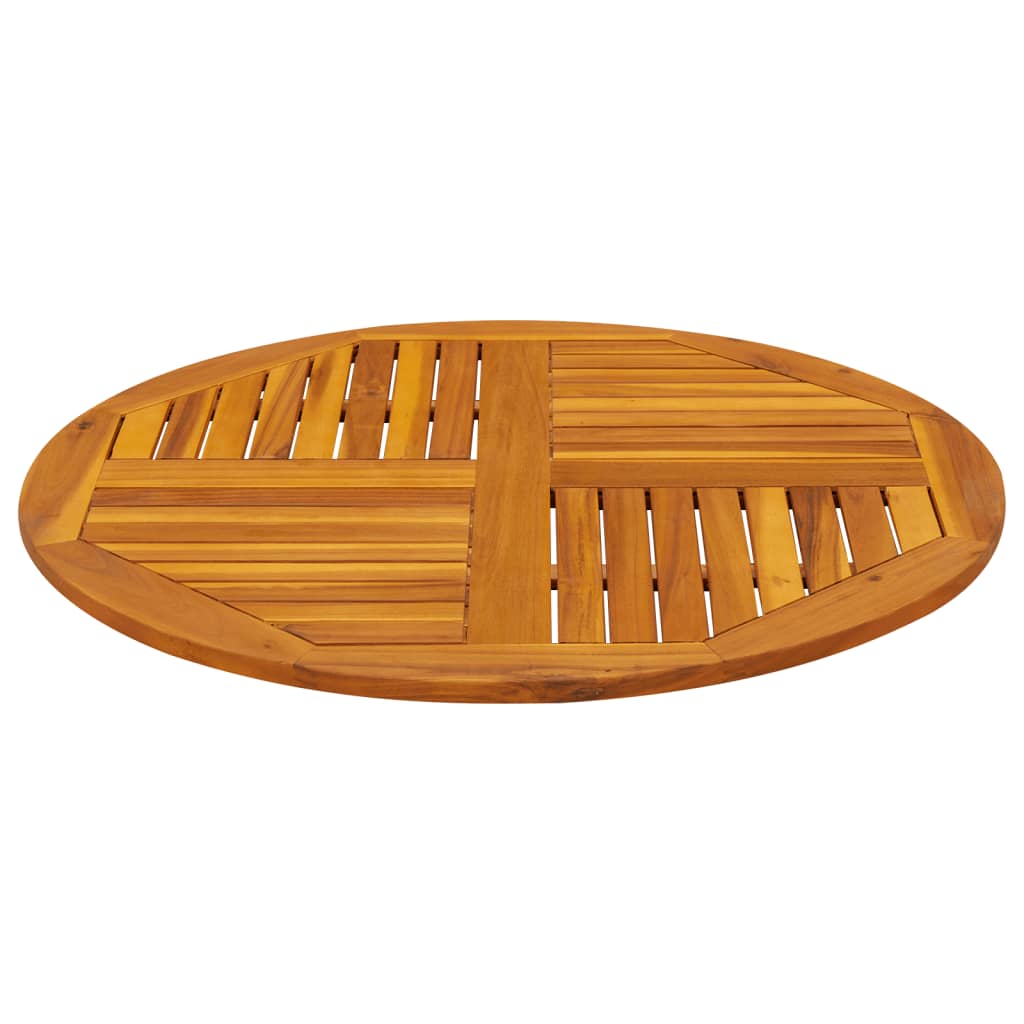 Piano Per Tavolo Ø90x2,2 Cm Rotondo In Legno Massello Di Acacia - Image 3