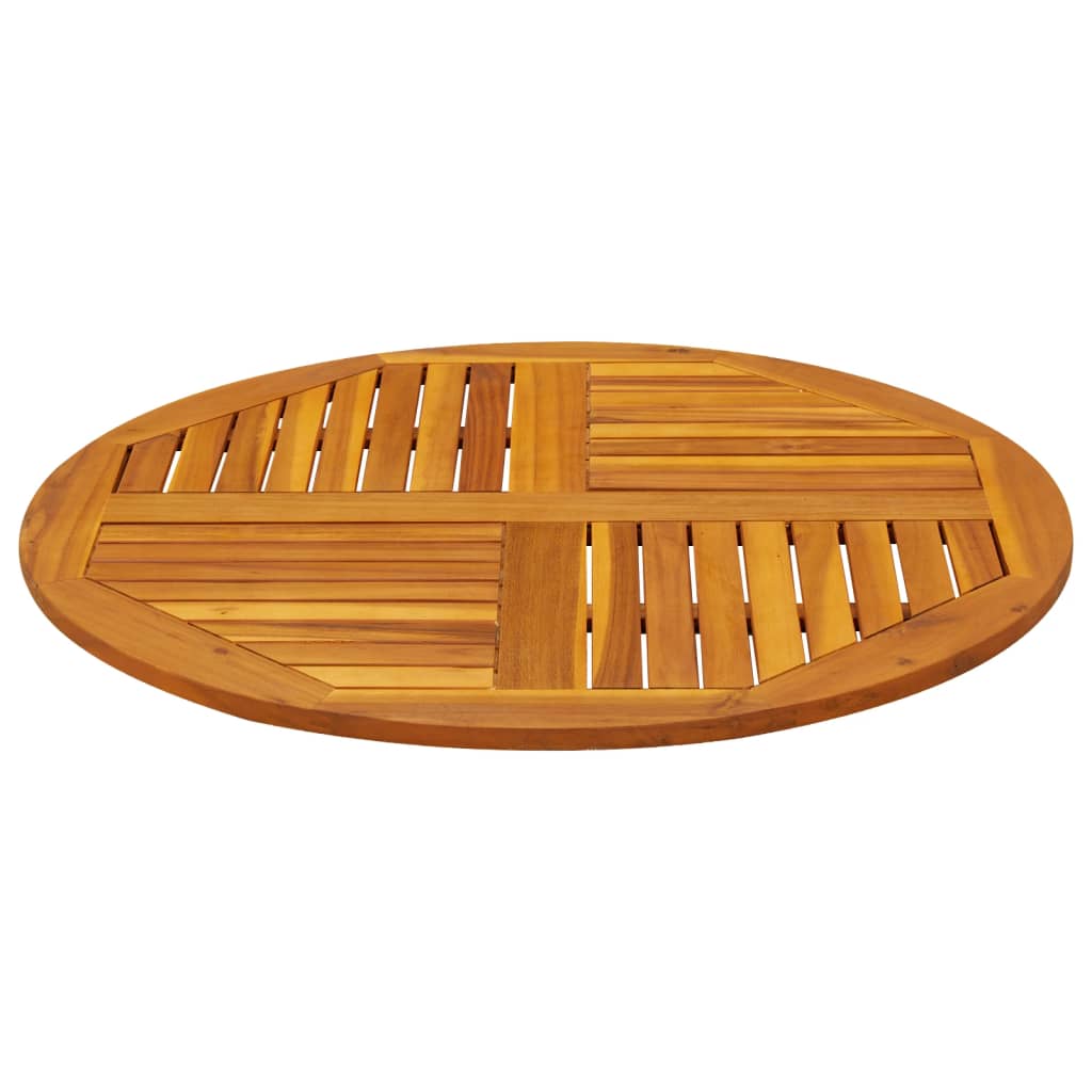 Piano Per Tavolo Ø90x2,2 Cm Rotondo In Legno Massello Di Acacia - Image 5