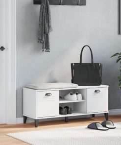 Panca Portascarpe Viken Bianca 106x35x45 Cm Legno Multistrato