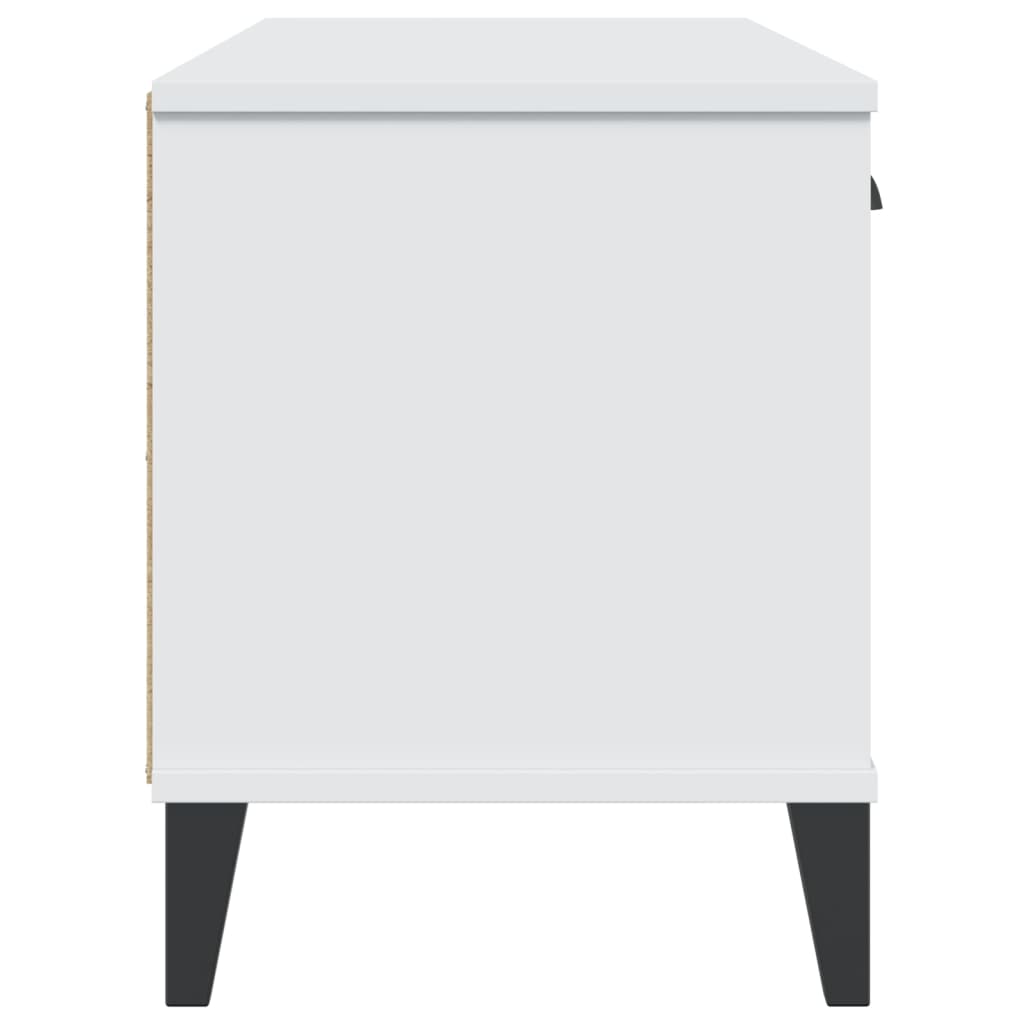 Panca Portascarpe Viken Bianca 106x35x45 Cm Legno Multistrato - Image 5