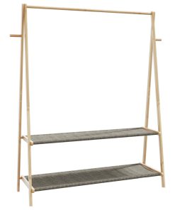 Appendiabiti Con Ripiani 132x45,5x150,5 Cm In Bambù