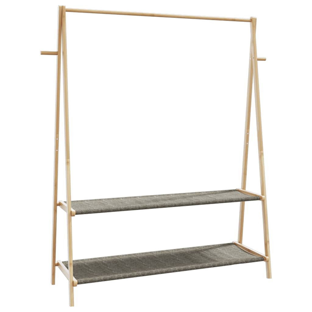 Appendiabiti Con Ripiani 132x45,5x150,5 Cm In Bambù