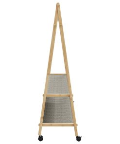 Appendiabiti Con Ripiani E Ruote 132x45,5x155,5 Cm In Bambù