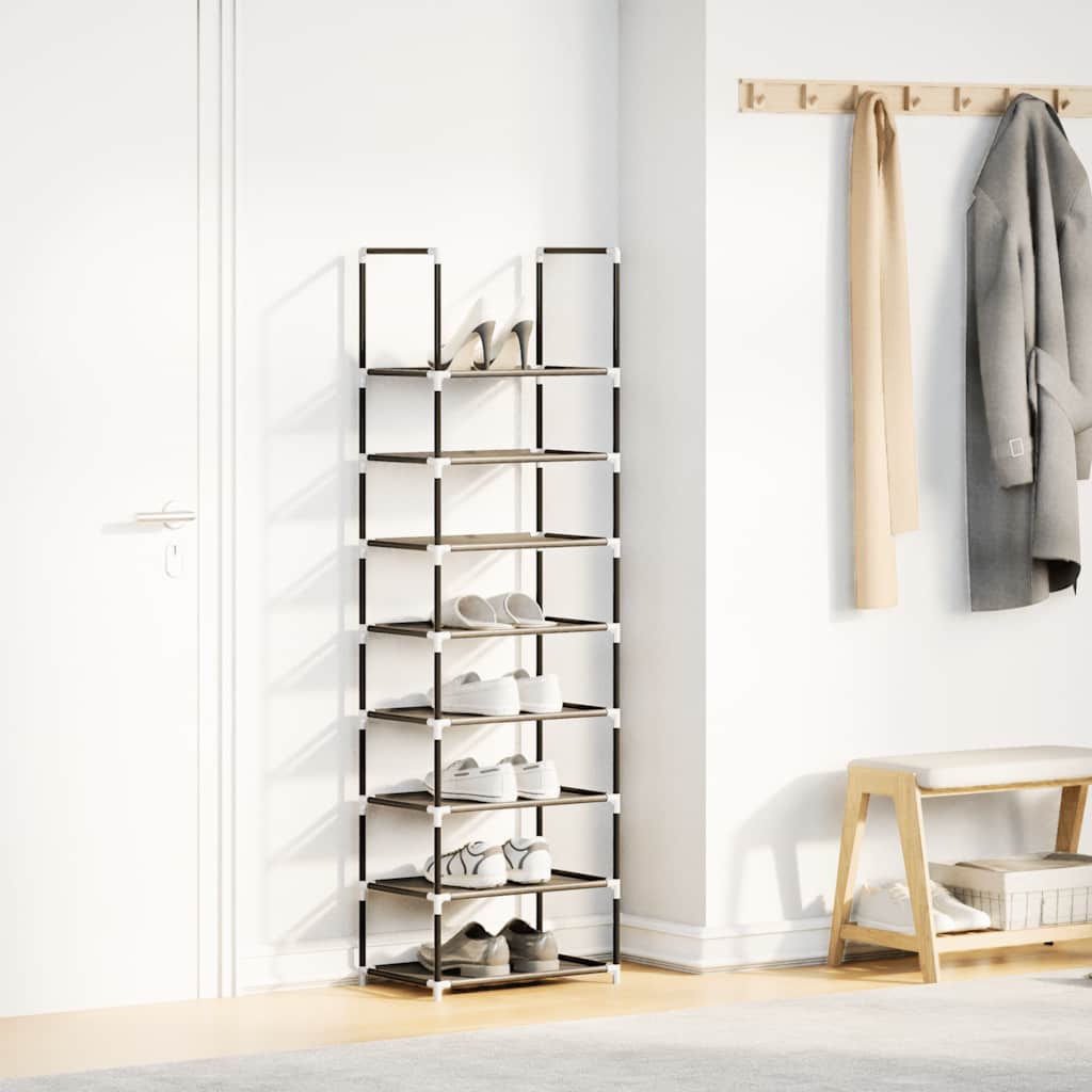 Scarpiera 8 Ripiani Nera 44x28x145 Cm In Tessuto Non Tessuto - Image 4