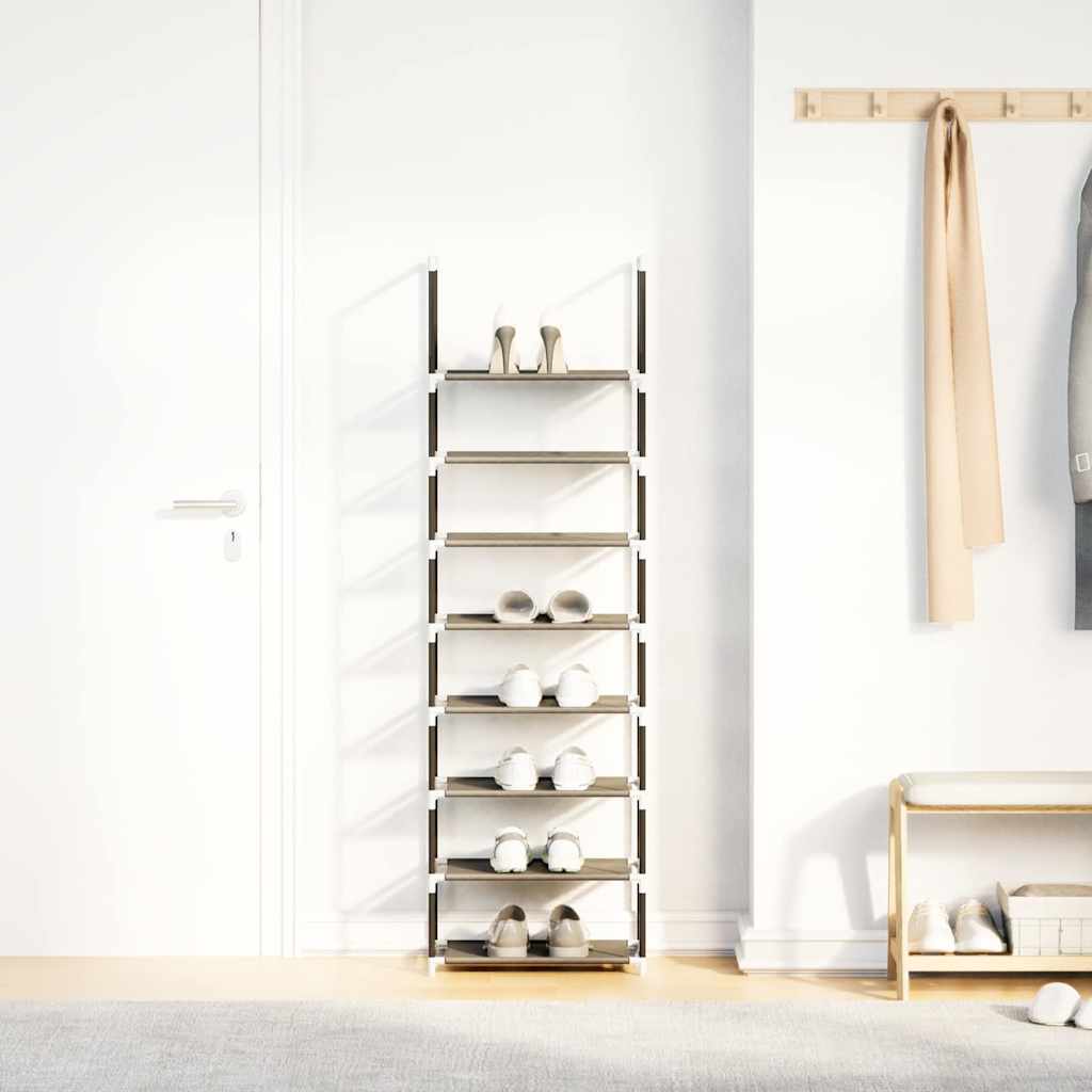 Scarpiera 8 Ripiani Nera 44x28x145 Cm In Tessuto Non Tessuto - Image 6