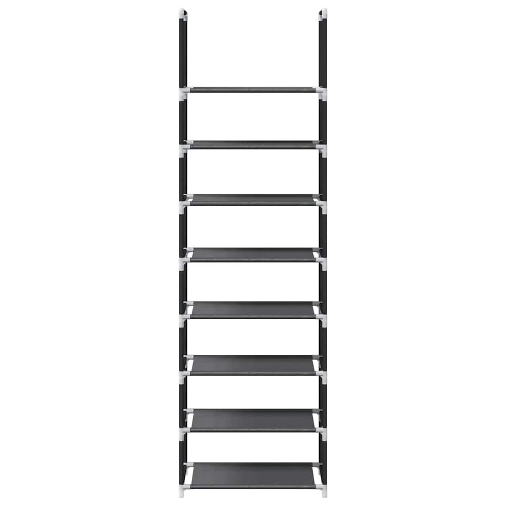 Scarpiera 8 Ripiani Nera 44x28x145 Cm In Tessuto Non Tessuto - Image 5