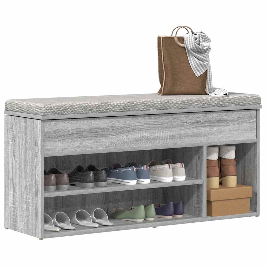 Scarpiera Grigio Sonoma 102x30,5x45 Cm In Legno Multistrato