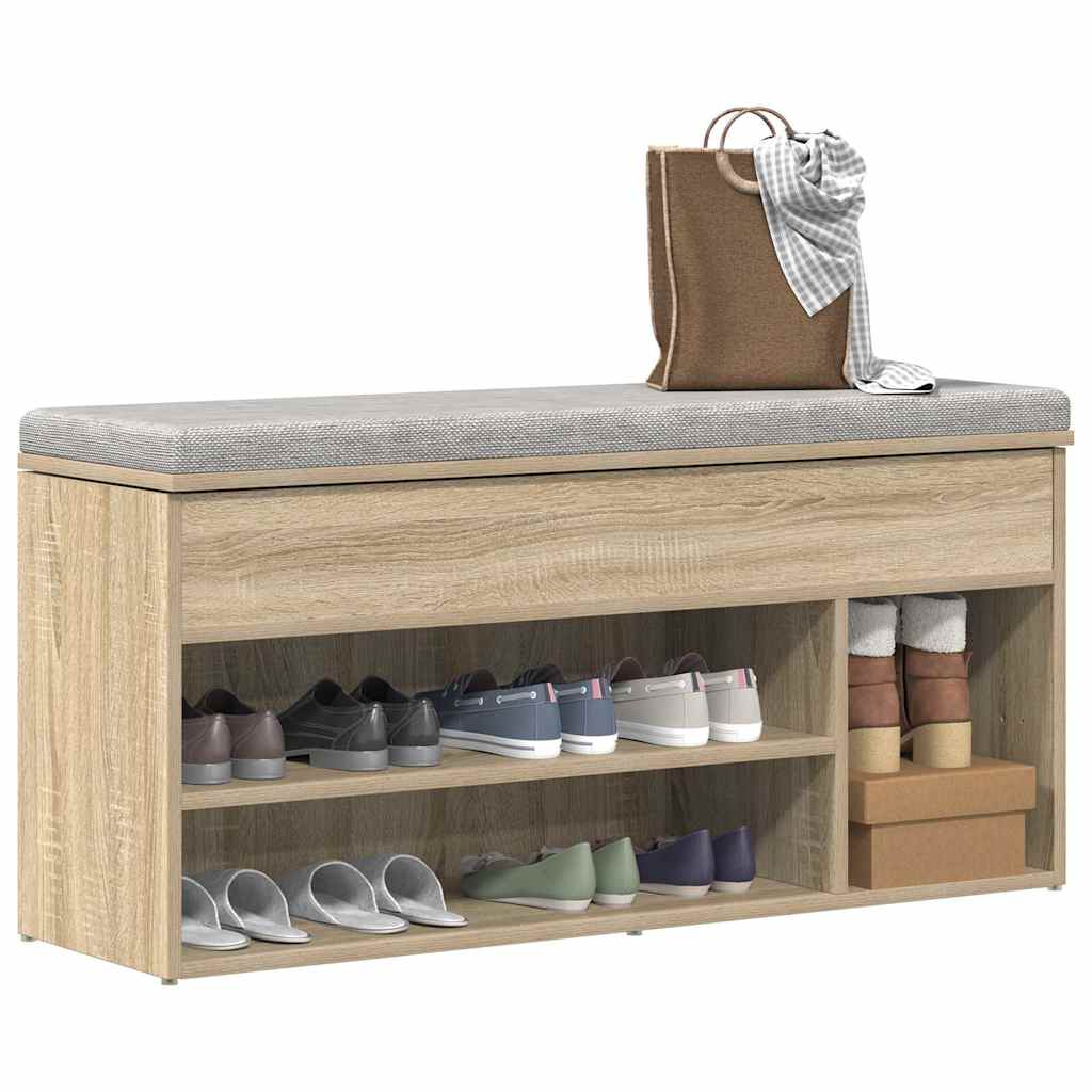 Scarpiera Rovere Sonoma 102x30,5x45 Cm In Legno Multistrato - Image 4